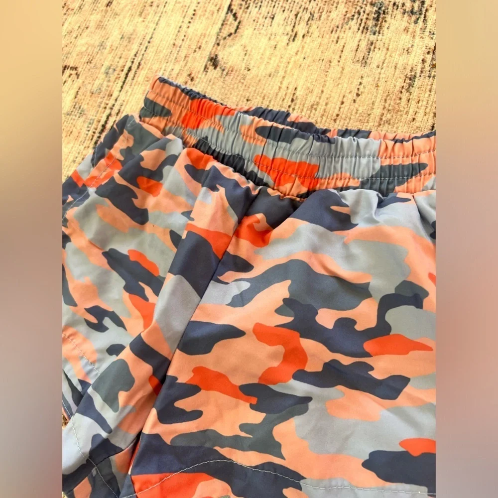 Old Navy Orange and Blue Camouflage Shorts Relaxed Fit